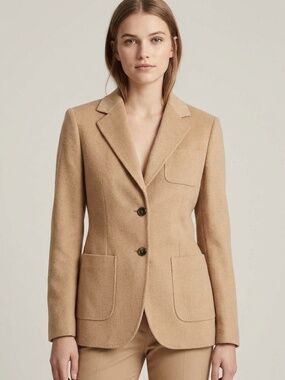 346 Brooks Brothers size 2 100% CAMELHAIR warm Blazer Jacket tan camel beige